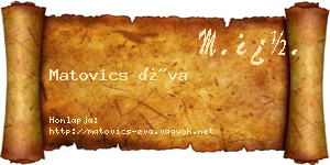 Matovics Éva névjegykártya